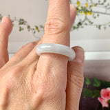 19mm A-Grade Natural White Jadeite Ring Band No. 161785