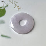 A-Grade Natural Lavender Ancient Coin Jadeite Donut Pendant No.171520