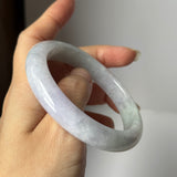58.5mm A-Grade Natural Lavender Green Jadeite Modern Round Bangle No. 152057