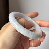 58.5mm A-Grade Natural Lavender Green Jadeite Modern Round Bangle No. 152057