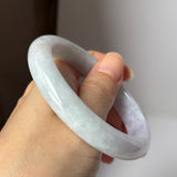 58.5mm A-Grade Natural Lavender Green Jadeite Modern Round Bangle No. 152057