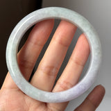 58.5mm A-Grade Natural Lavender Green Jadeite Modern Round Bangle No. 152057