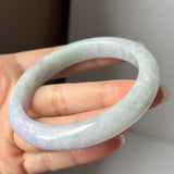 58.5mm A-Grade Natural Lavender Green Jadeite Modern Round Bangle No. 152057