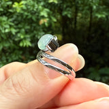 Bespoke A-Grade Natural Glacier Blue Jadeite Cabochon Ring No.130478