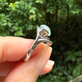 Bespoke A-Grade Natural Glacier Blue Jadeite Cabochon Ring No.130478