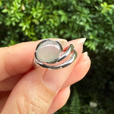 Bespoke A-Grade Natural Glacier Blue Jadeite Cabochon Ring No.130478