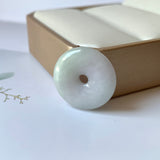 A-Grade Natural Lavender Green Jadeite Donut Pendant No.171547