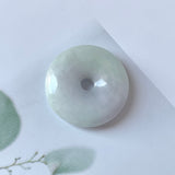 A-Grade Natural Lavender Green Jadeite Donut Pendant No.171547