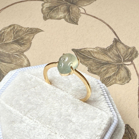 Bespoke Icy A-Grade Natural Floral Jadeite Mouse No.172401