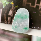 A-Grade Moss On Snow Jadeite Dragon Pendant No. 171092