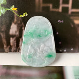 A-Grade Moss On Snow Jadeite Dragon Pendant No. 171092