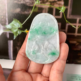 A-Grade Moss On Snow Jadeite Dragon Pendant No. 171092