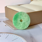 A-Grade Natural Apple Green Jadeite Donut Pendant No.171269