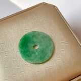 A-Grade Natural Apple Green Jadeite Donut Pendant No.171269