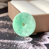 A-Grade Natural Apple Green Jadeite Donut Pendant No.171270