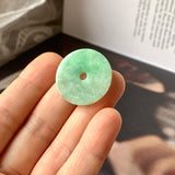 A-Grade Natural Apple Green Jadeite Donut Pendant No.171270