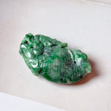 A-Grade Green Jadeite Dragon Fish Pendant No. 171041