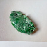 A-Grade Green Jadeite Dragon Fish Pendant No. 171041