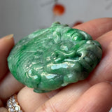 A-Grade Green Jadeite Dragon Fish Pendant No. 171041