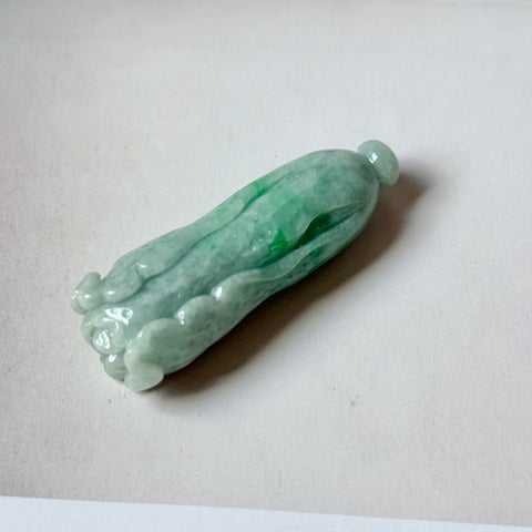 A-Grade Green Jadeite Long Cabbage Pendant No. 220199