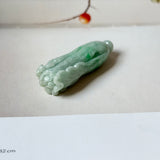 A-Grade Green Jadeite Long Cabbage Pendant No. 220199