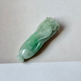 A-Grade Green Jadeite Long Cabbage Pendant No. 220199