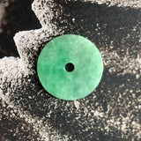 A-Grade Natural Apple Green Jadeite Donut Pendant No.171270