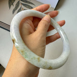 80.6mm A-Grade Natural Tri-Colour Jadeite Traditional Round Big Bangle No.152058