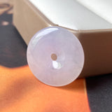 A-Grade Natural Lavender Jadeite Donut Pendant No.170522