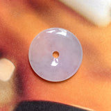 A-Grade Natural Lavender Jadeite Donut Pendant No.170522