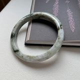 77.4mm A-Grade Natural Floral Jadeite Modern Round Big Bangle No.152059