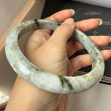 77.4mm A-Grade Natural Floral Jadeite Modern Round Big Bangle No.152059