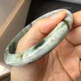 77.4mm A-Grade Natural Floral Jadeite Modern Round Big Bangle No.152059