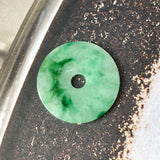 A-Grade Floral Imperial Green Jadeite Donut No.171425