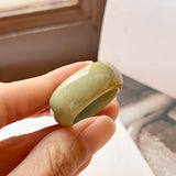 21.1mm A-Grade Natural Yellowish Green Jadeite  Ring Band No.162356