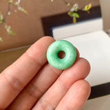 A-Grade Natural Apple Green Jadeite Bagel No.172876