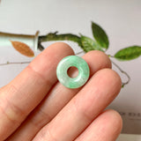 A-Grade Natural Moss On Snow Jadeite Bagel No.172877