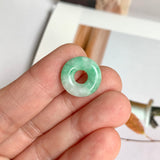 A-Grade Natural Moss On Snow Jadeite Bagel No.172878