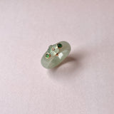 15.2mm A-Grade Natural Jadeite Joseon Dynasty Plum Blossom Ring (Maehwa) No.162373