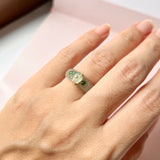 15.2mm A-Grade Natural Jadeite Joseon Dynasty Plum Blossom Ring (Maehwa) No.162373
