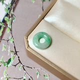 A-Grade Natural Moss On Snow Jadeite Bagel No.172879