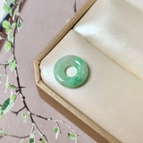 A-Grade Natural Moss On Snow Jadeite Bagel No.172879