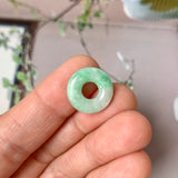 A-Grade Natural Moss On Snow Jadeite Bagel No.172879