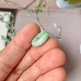 A-Grade Natural Moss On Snow Jadeite Bagel No.172879