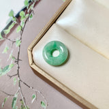 A-Grade Natural Moss On Snow Jadeite Bagel No.172880