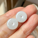 10.82cts A-Grade Natural White Jadeite Donut Pair No.180852