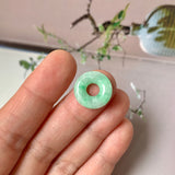 A-Grade Natural Moss On Snow Jadeite Bagel No.172880