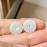 10.82cts A-Grade Natural White Jadeite Donut Pair No.180852