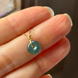 A-Grade Natural Blue Jadeite Mini Donut Pendant No.172912