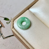 A-Grade Natural Moss On Snow Jadeite Bagel No.172881